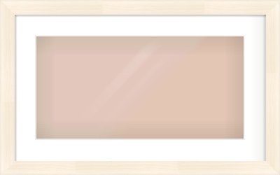 Natural Wood Flat Frame for 20 × 10in artwork, with Smooth White Single Mount