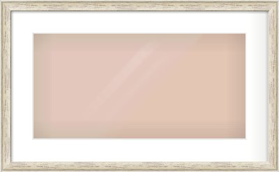 Champagne Silver with Black Sides Cushion Frame for 20 × 10in artwork, with Smooth White Single Mount