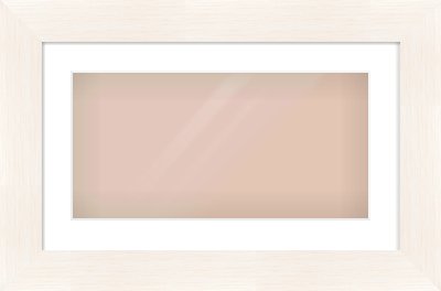 Ivory Driftwood Flat Frame for 20 × 10in artwork, with Smooth White Single Mount