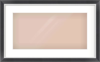 Black/Silver Flat Frame for 20 × 10in artwork, with Smooth White Single Mount