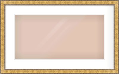 Gold Spoon Frame for 20 × 10in artwork, with Smooth White Single Mount