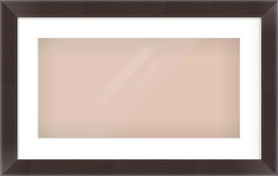 Brown Flat Frame for 20 × 10in artwork, with Smooth White Single Mount