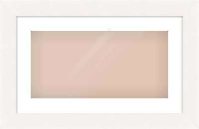 White Beveled Frame for 20 × 10in artwork, with Smooth White Single Mount