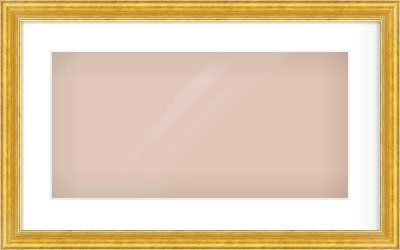 Gold Reverse Frame for 20 × 10in artwork, with Smooth White Single Mount