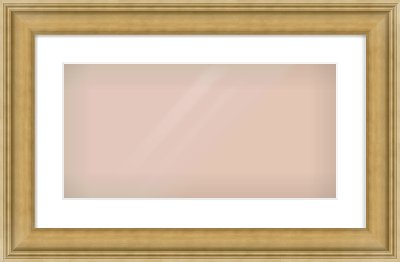 Gold Scoop Frame for 20 × 10in artwork, with Smooth White Single Mount