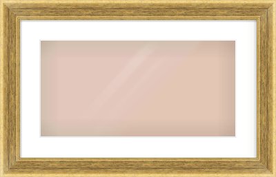 Gold Flat Frame for 20 × 10in artwork, with Smooth White Single Mount