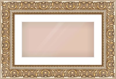 Silver / Gold Reverse Frame for 20 × 10in artwork, with Smooth White Single Mount