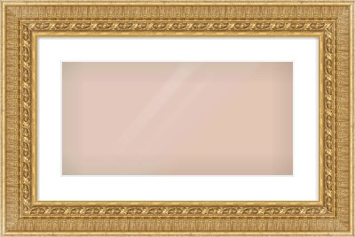 Gold Reverse Frame for 20 × 10in artwork, with Smooth White Single Mount
