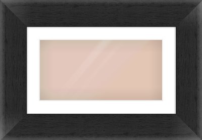 Black Flat Frame for 20 × 10in artwork, with Smooth White Single Mount