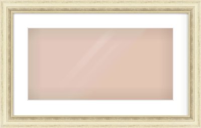 Ivory Distressed Frame for 20 × 10in artwork, with Smooth White Single Mount