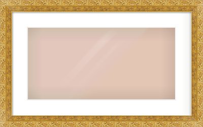 Gold Spoon Frame for 20 × 10in artwork, with Smooth White Single Mount