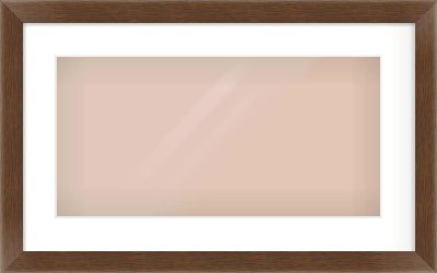 Brown Flat Frame for 20 × 10in artwork, with Smooth White Single Mount
