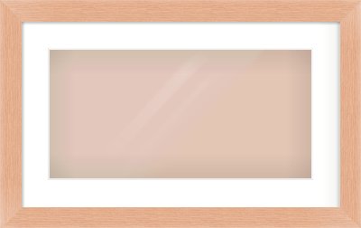 Oak Effect Flat Frame for 20 × 10in artwork, with Smooth White Single Mount