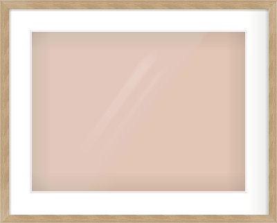 Oak Veneer Flat Frame for 20 × 15in artwork, with Smooth White Single Mount