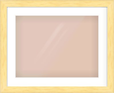 Natural Wood Stepped Flat Frame for 20 × 15in artwork, with Smooth White Single Mount