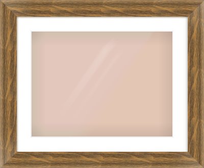 Characteristic Brown Flat Frame for 20 × 15in artwork, with Smooth White Single Mount