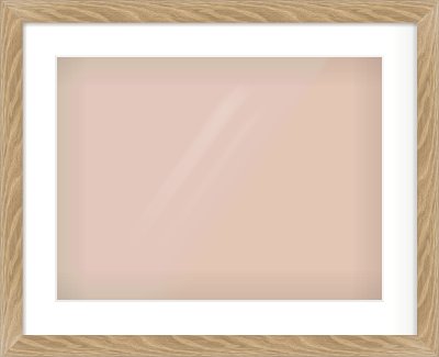Oak Veneer Flat Frame for 20 × 15in artwork, with Smooth White Single Mount