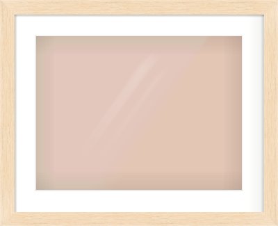 Natural wood Flat Frame for 20 × 15in artwork, with Smooth White Single Mount