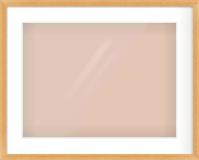Oak Veneer Flat Frame for 20 × 15in artwork, with Smooth White Single Mount