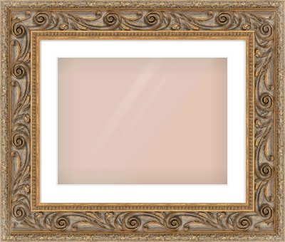 Gold Spoon Frame for 20 × 15in artwork, with Smooth White Single Mount