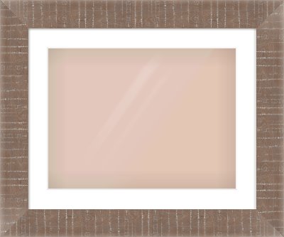 Rough Cut Effect Flat Frame for 20 × 15in artwork, with Smooth White Single Mount