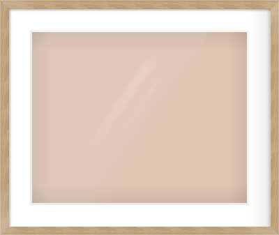 Oak Veneer Flat Frame for 20 × 16in artwork, with Smooth White Single Mount