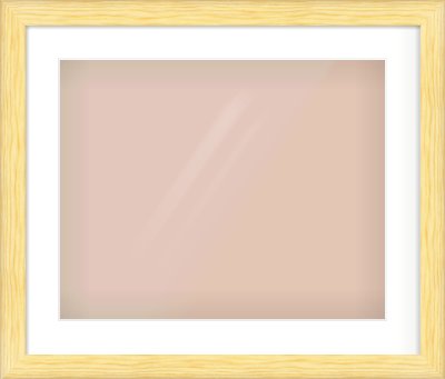 Natural Wood Cushion Frame for 20 × 16in artwork, with Smooth White Single Mount