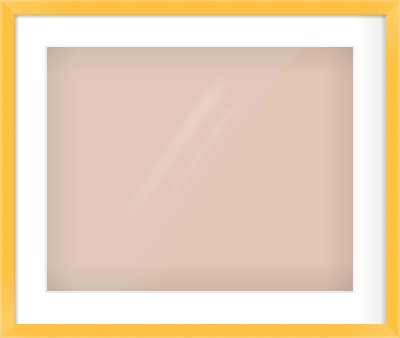 Yellow Paint Flat Frame for 20 × 16in artwork, with Smooth White Single Mount