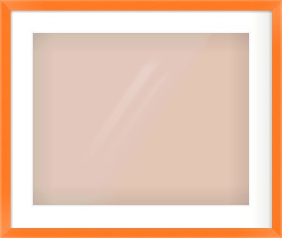 Orange Paint Flat Frame for 20 × 16in artwork, with Smooth White Single Mount