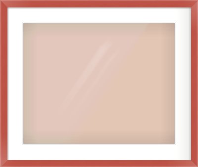 Red Paint Flat Frame for 20 × 16in artwork, with Smooth White Single Mount