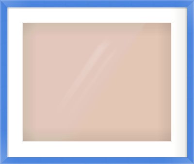 Light Blue Paint Flat Frame for 20 × 16in artwork, with Smooth White Single Mount