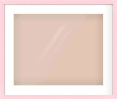 Pink Paint Flat Frame for 20 × 16in artwork, with Smooth White Single Mount