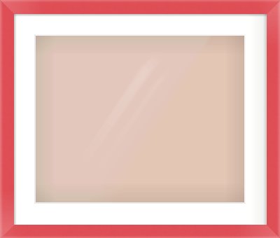 Red Paint Flat Frame for 20 × 16in artwork, with Smooth White Single Mount