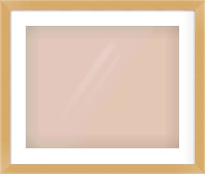 Matte Gold Flat Frame for 20 × 16in artwork, with Smooth White Single Mount