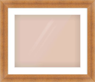 Antique Pine Flat Frame for 20 × 16in artwork, with Smooth White Single Mount