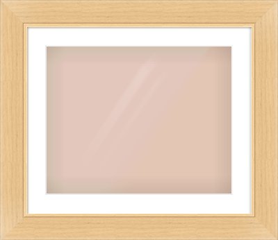 Natural Wood Flat Frame for 20 × 16in artwork, with Smooth White Single Mount