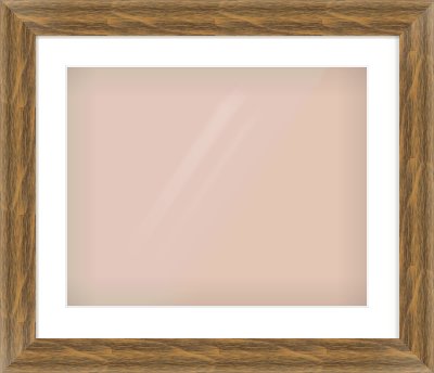 Characteristic Brown Flat Frame for 20 × 16in artwork, with Smooth White Single Mount