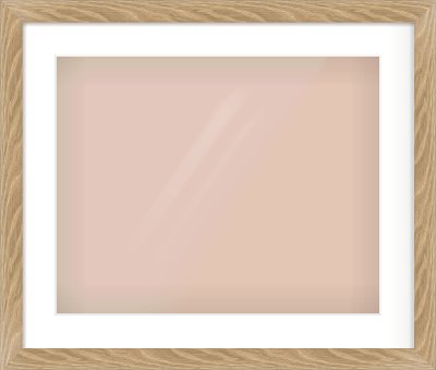 Oak Veneer Flat Frame for 20 × 16in artwork, with Smooth White Single Mount