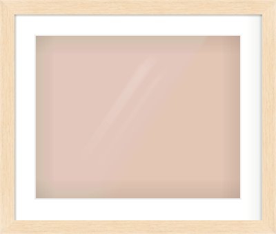 Natural wood Flat Frame for 20 × 16in artwork, with Smooth White Single Mount