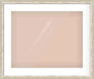 Champagne Silver with Black Sides Cushion Frame for 20 × 16in artwork, with Smooth White Single Mount