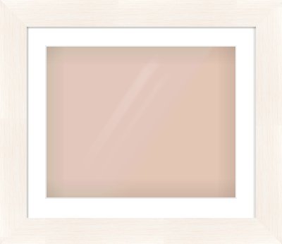 Ivory Driftwood Flat Frame for 20 × 16in artwork, with Smooth White Single Mount