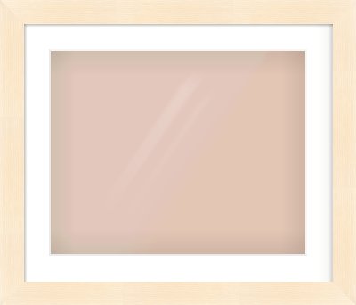 Natural Wood Flat Frame for 20 × 16in artwork, with Smooth White Single Mount