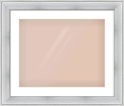 Brushed Silver Cushion Frame for 20 × 16in artwork, with Smooth White Single Mount