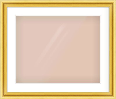 Gold Cushion Frame for 20 × 16in artwork, with Smooth White Single Mount