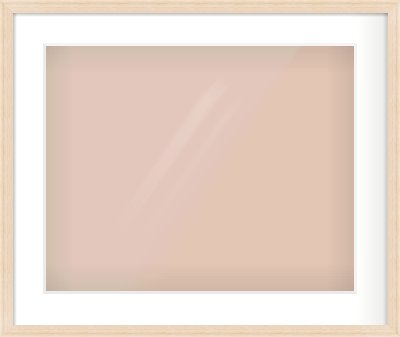 Natural Wood Flat Frame for 20 × 16in artwork, with Smooth White Single Mount
