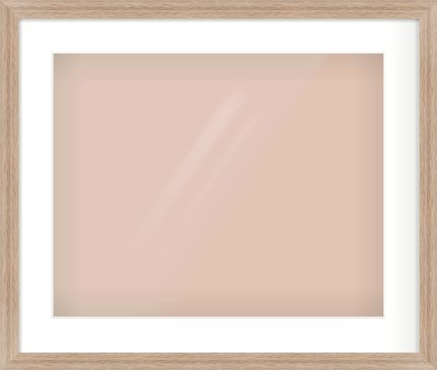 Light Walnut Flat Frame for 20 × 16in artwork, with Smooth White Single Mount