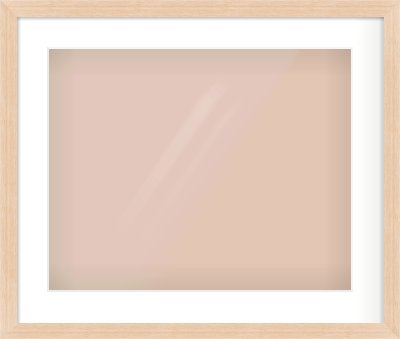 Light Oak Veneer Flat Frame for 20 × 16in artwork, with Smooth White Single Mount
