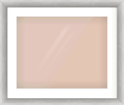 Silver Cushion Frame for 20 × 16in artwork, with Smooth White Single Mount