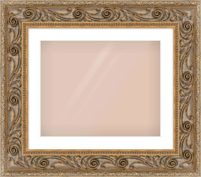 Gold Spoon Frame for 20 × 16in artwork, with Smooth White Single Mount