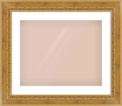 Gold Reverse Frame for 20 × 16in artwork, with Smooth White Single Mount